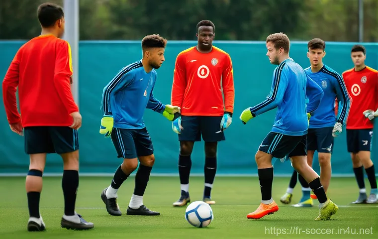 축구 패스 연습 방법 - **Prompt 2: The Art of the Perfect Ball Touch**
    A composite image or a series of three close-up,...