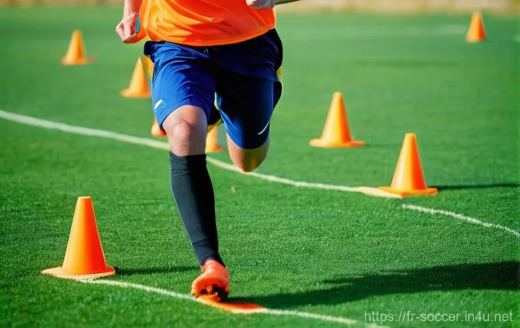 축구 훈련 패키지 구매 팁 - Image Prompt 1: The Focused Amateur on the Field**