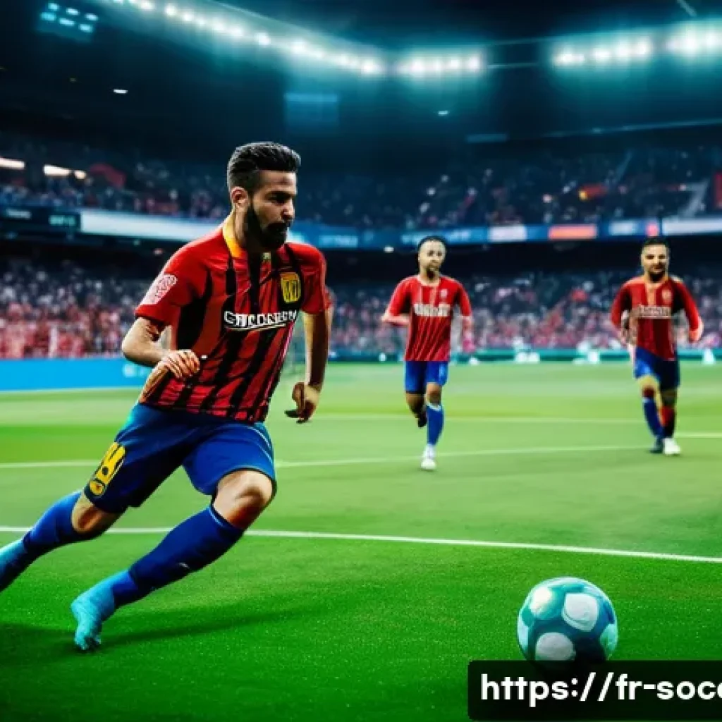 라리가 경기 분석 - A dynamic football match scene in La Liga featuring a high pressing tactic: players in athletic Span...