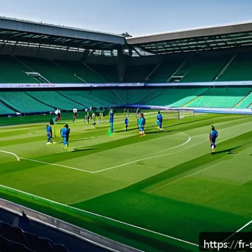 축구 관련 인스타그램 계정 추천 - A detailed scene inside a legendary French football club’s training ground, showing a diverse group ...