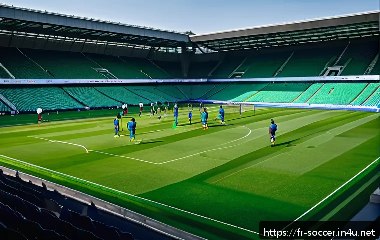 축구 관련 인스타그램 계정 추천 - A detailed scene inside a legendary French football club’s training ground, showing a diverse group ...
